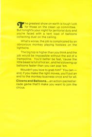 Clowns and Balloons - Box - Back Image