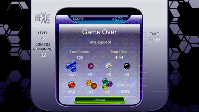 Hexic HD - Screenshot - Game Over Image