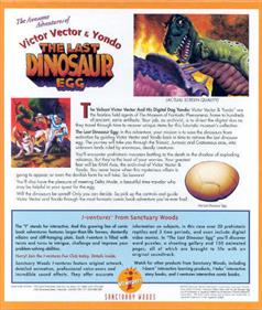 The Awesome Adventures of Victor Vector & Yondo: The Last Dinosaur Egg - Box - Back Image