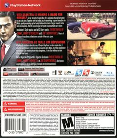 Mafia II: Director's Cut - Box - Back Image