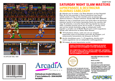 Saturday Night Slam Masters - Box - Back Image