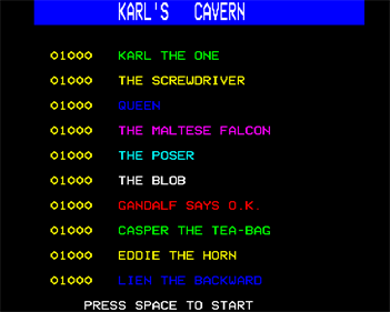 Karls Kavern - Screenshot - High Scores Image