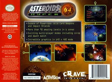 Asteroids Hyper 64 - Box - Back Image