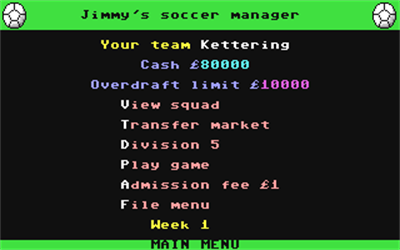 Jimmy's Soccer Manager - Screenshot - Gameplay Image