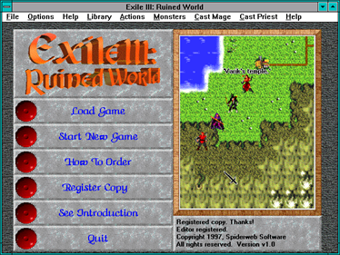 Exile III: Ruined World - Screenshot - Game Title Image