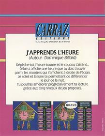 J'apprends l'heure - Box - Back Image