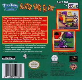 Tiny Toon Adventures: Buster Saves the Day - Box - Back Image