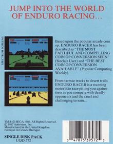 Enduro Racer - Box - Back Image