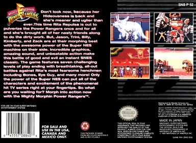 Mighty Morphin Power Rangers - Box - Back Image