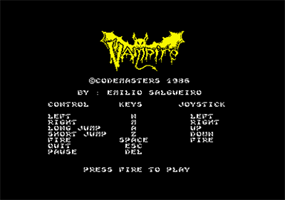 Vampire  - Screenshot - Game Title Image