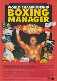 World Championship Boxing Manager - Advertisement Flyer - Front