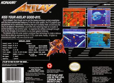 Axelay - Box - Back Image