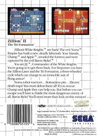 Zillion II: The Tri Formation - Box - Back Image