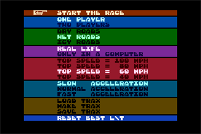 Rally Speedway - Screenshot - Game Select