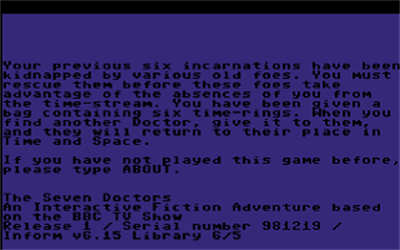 The 7 Doctors - Screenshot - Game Title Image