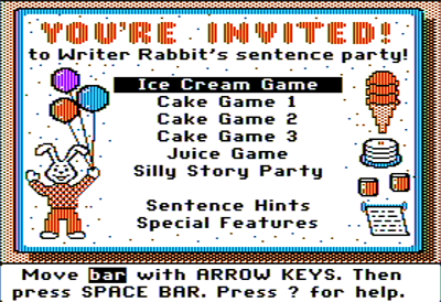 Writer Rabbit - Screenshot - Game Select Image