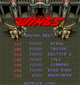 Legendary Wings - Screenshot - Game Title Image