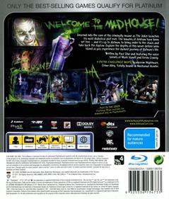 Batman: Arkham Asylum: Game of the Year Edition - Box - Back Image