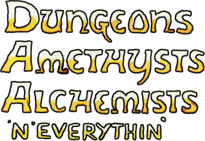 Dungeons, Amethysts, Alchemists n Everythin' - Clear Logo Image