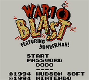 Wario Blast featuring Bomberman! - Screenshot - Game Title Image