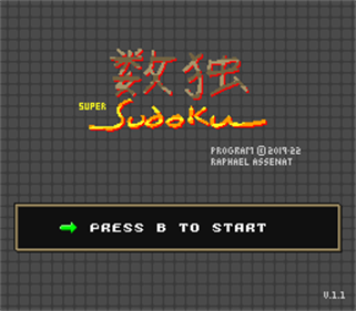 Super Sudoku - Screenshot - Game Title Image