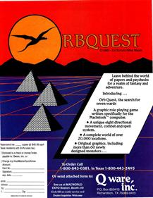 OrbQuest: The Search for Seven Wards - Advertisement Flyer - Front Image