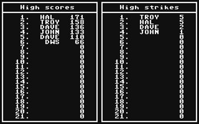 10-Pin Bowling - Screenshot - High Scores Image