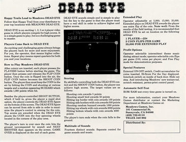 Dead Eye (Meadows Games) - Advertisement Flyer - Back Image