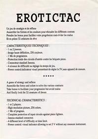 Erotictac - Advertisement Flyer - Back Image