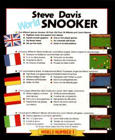 Steve Davis World Snooker - Box - Back Image