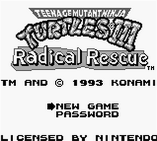 Teenage Mutant Ninja Turtles III: Radical Rescue - Screenshot - Game Select Image