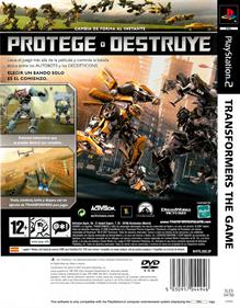 Transformers: The Game - Box - Back Image