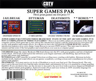 Super Games Pak - Box - Back Image