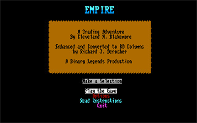 Empire: A Trading Adventure - Screenshot - Game Select Image
