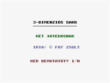 3-Dimenzios Sakk - Screenshot - Game Title Image