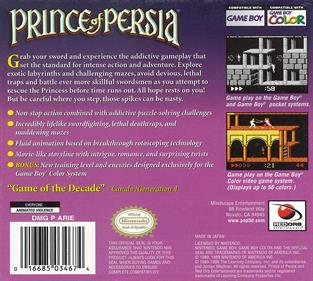 Prince of Persia - Box - Back Image