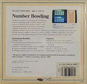 Number Bowling - Box - Back Image