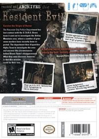 Resident Evil Archives: Resident Evil - Box - Back Image
