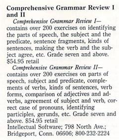 Comprehensive Grammar Review I