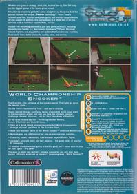 World Championship Snooker  - Box - Back Image