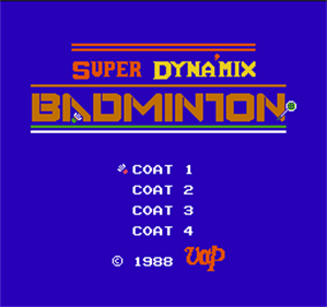 Super Dyna'mix Badminton - Screenshot - Game Title Image