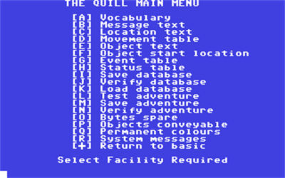 The Quill: Adventure Writing System - Screenshot - Game Select Image