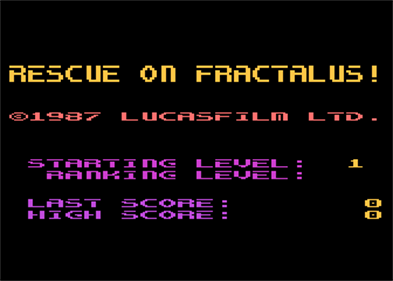 Rescue on Fractalus! - Screenshot - Game Title Image