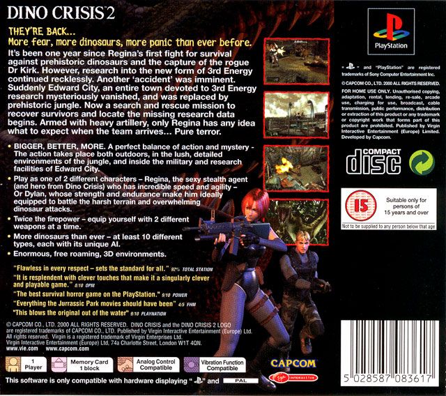 Dino Crisis 2 Classic - Jogo Digital Ps3 - Leia Descrição !