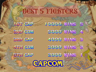 Darkstalkers: The Night Warriors - Screenshot - High Scores Image