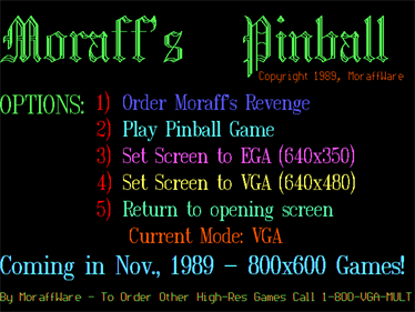 Moraff's Pinball - Screenshot - Game Title Image