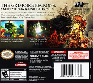 Final Fantasy Tactics A2: Grimoire of the Rift - Box - Back Image