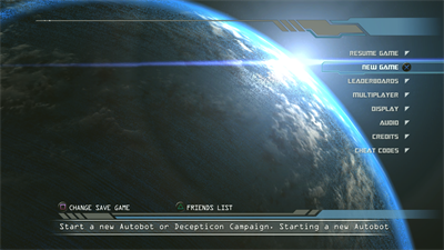 Transformers: Revenge of the Fallen - Screenshot - Game Select Image