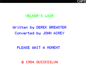 Velnor's Lair  - Screenshot - Game Title Image