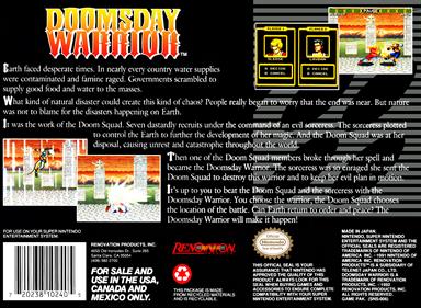 Doomsday Warrior - Box - Back Image